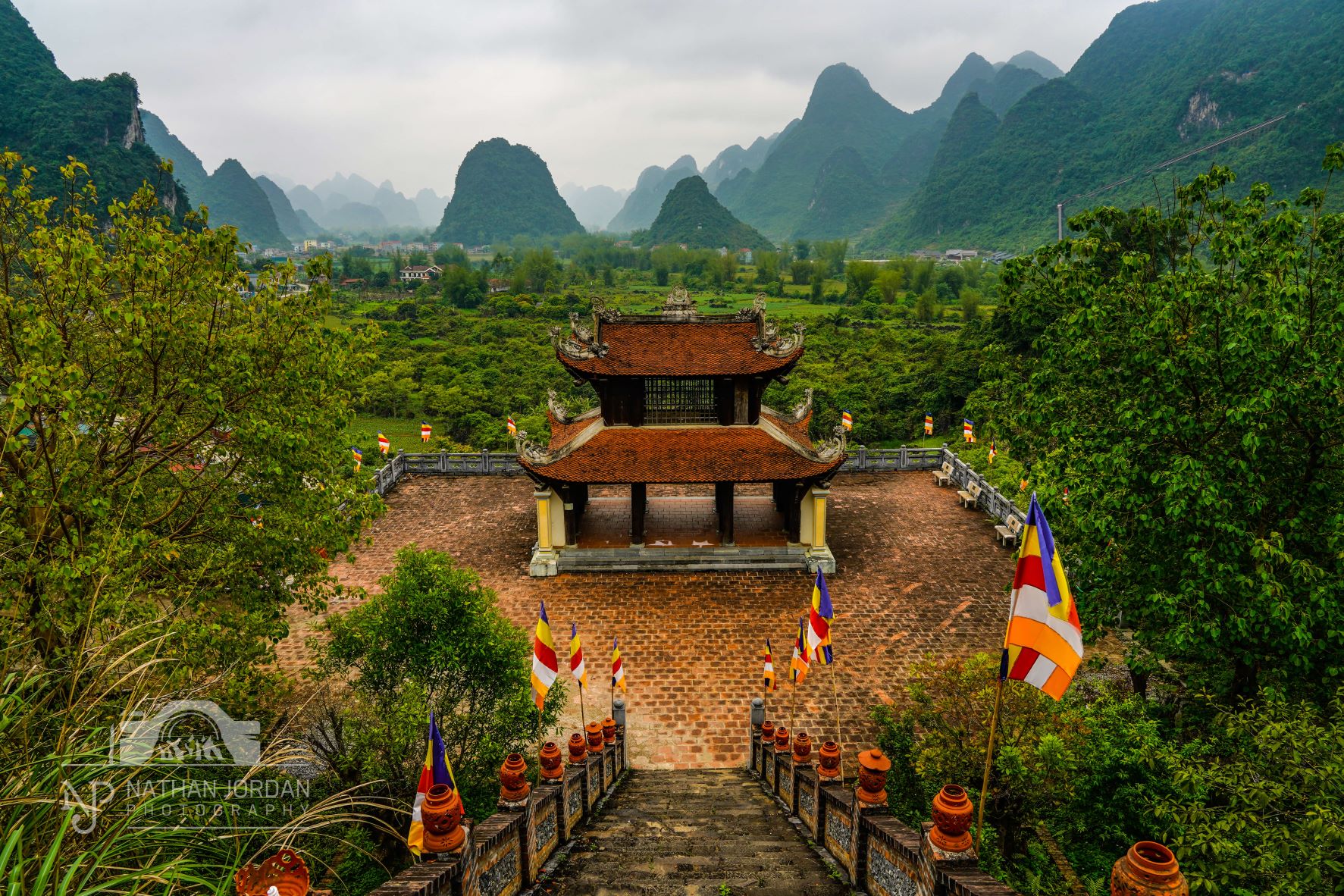 Valley overlook from Ban Gioc Temple on Vietnam China Border nathan jordan photography