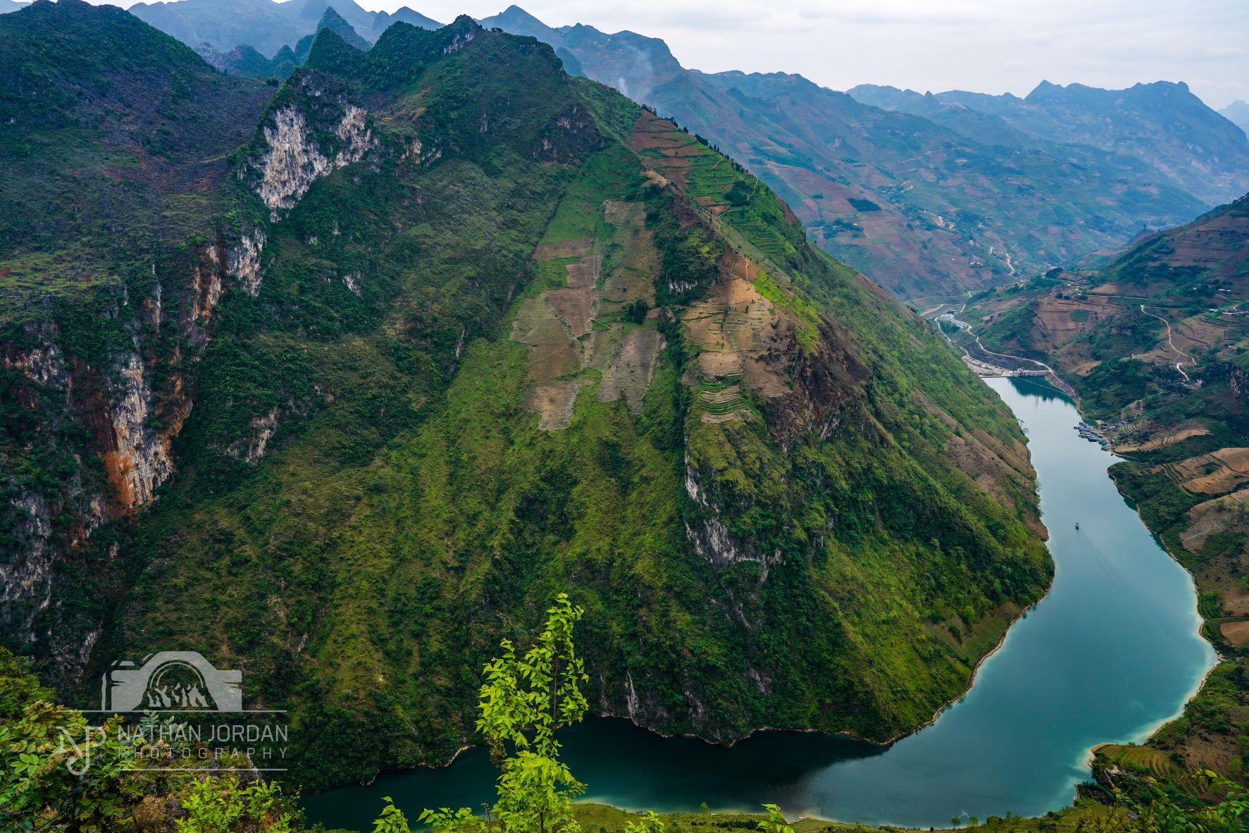 Nho Que River tour boat overlook from Ma Pi Leng Pass nathan jordan photography
