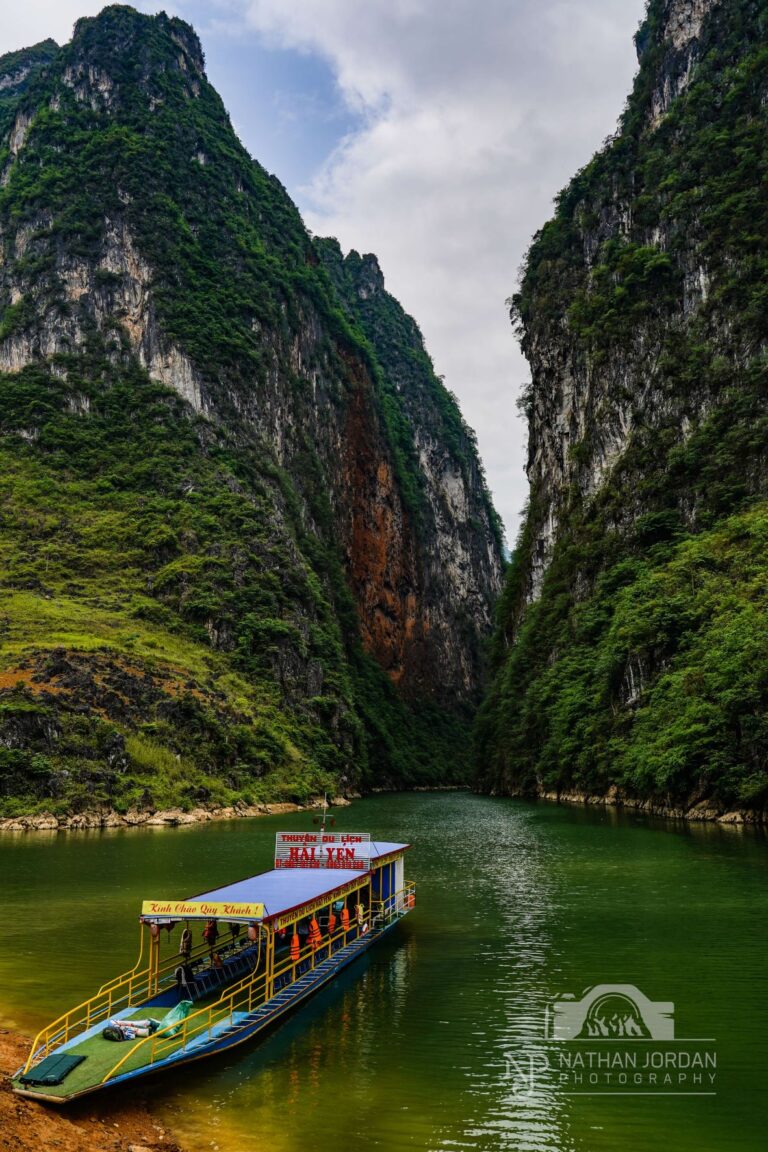 Ma Pi Leng Pass river boat tour on Ha Giang Loop nathan jordan photography