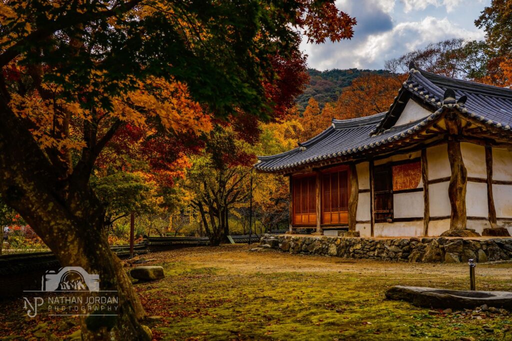 Monk Dorms at Magoksa Temple in Autumn nathan jordan photography