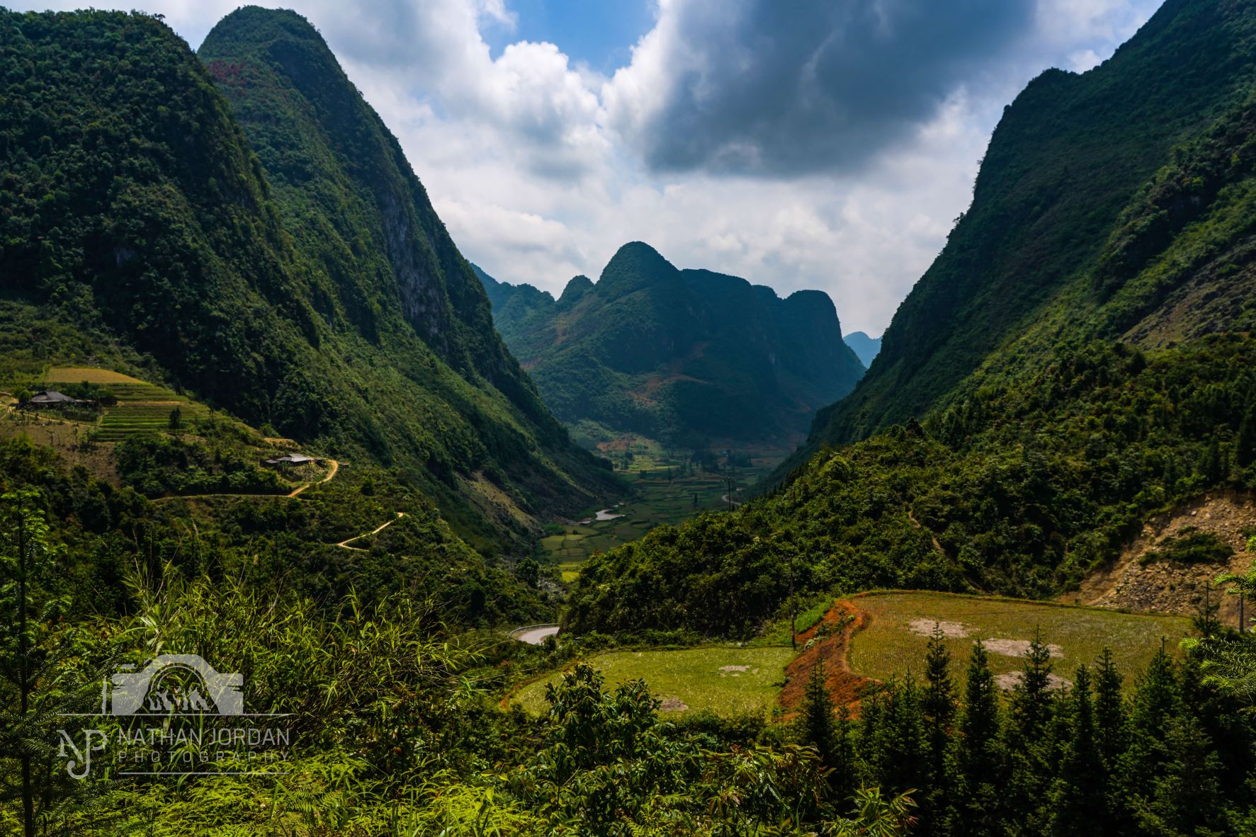 Rice Fields in a Valley in Cao Bang Province Vietnam nathan jordan photography